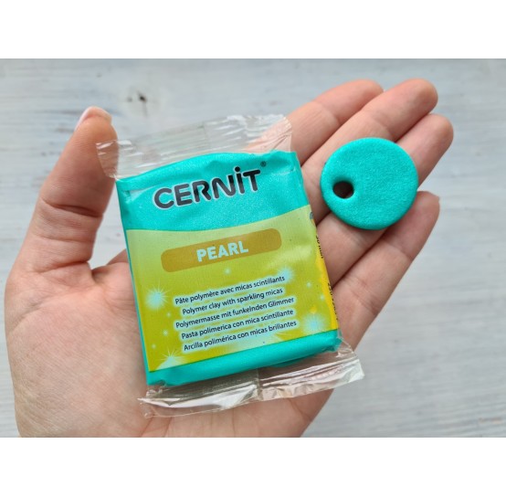 Cernit Pearl oven-bake polymer clay, Green, Nr.600, 56 gr