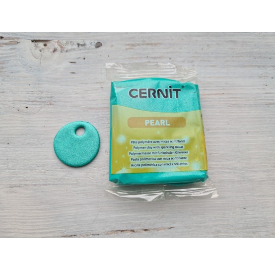 Cernit Pearl oven-bake polymer clay, Green, Nr.600, 56 gr