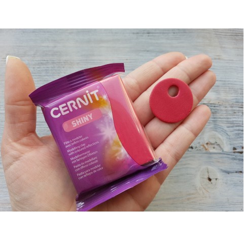 Cernit Shiny oven-bake polymer clay, red, Nr. 400, 56 gr