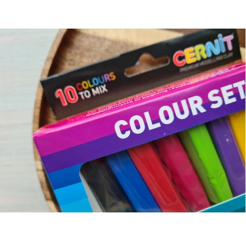 Cernit Number One, pack of 10 colors, 300g (10.58oz), oven-hardening polymer clay