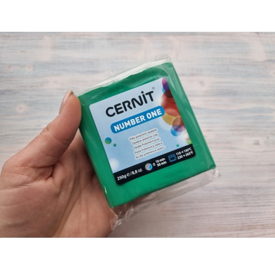 Cernit Number One oven-bake polymer clay, green, Nr. 600, BIG PACKAGE 250 gr