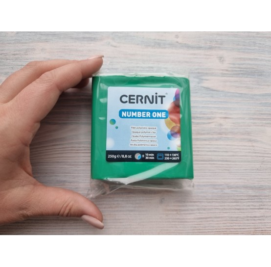 Cernit Number One oven-bake polymer clay, green, Nr. 600, BIG PACKAGE 250 gr