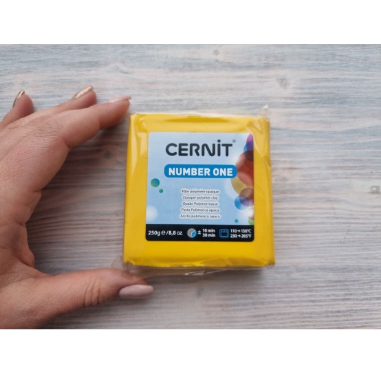 Cernit Number One oven-bake polymer clay, yellow, Nr. 700, 250 gr