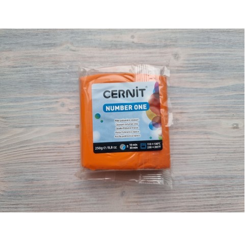Cernit Number One oven-bake polymer clay, orange, Nr. 752, 250 gr