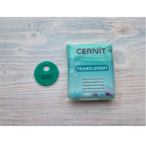 Cernit Translucent oven-bake polymer clay, emerald, Nr. 620, 56 gr