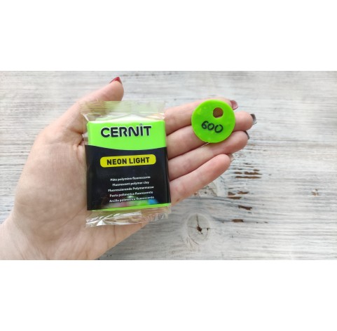 Cernit Neon oven-bake polymer clay, green, Nr. 600, 56 gr