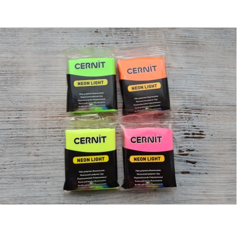 Cernit Neon oven-bake polymer clay, yellow, Nr. 700, 56 gr