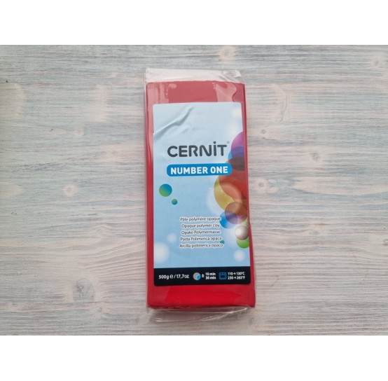 Cernit Number One oven-bake polymer clay, deep red(x-mas red), Nr. 463, 500 gr