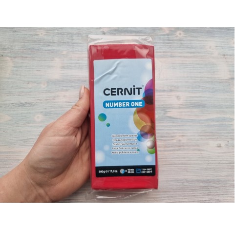 Cernit Number One oven-bake polymer clay, deep red(x-mas red), Nr. 463, 500 gr