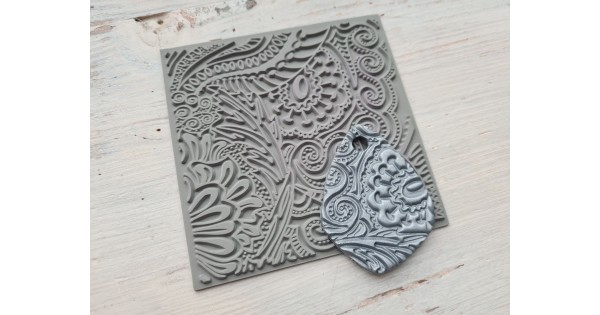 Cernit texture plate for polymer clay, Flowers, 9*9 cm