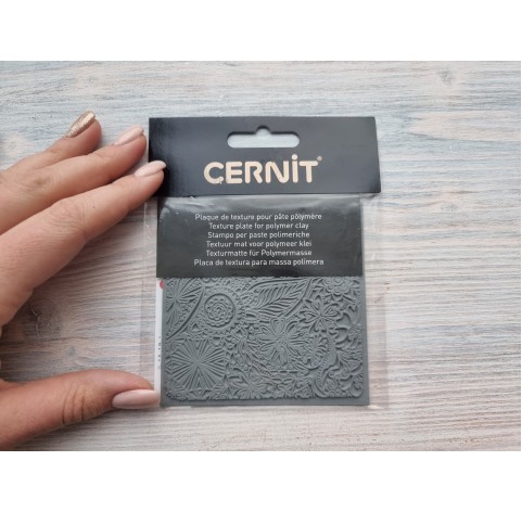 Cernit texture plate for polymer clay, Flowers, 9*9 cm