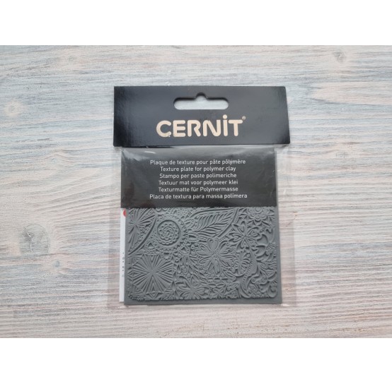 Cernit texture plate for polymer clay, Flowers, 9*9 cm