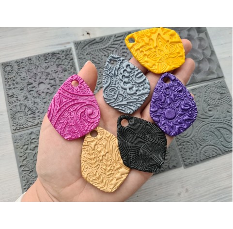 Cernit texture plate for polymer clay, Paisley, 9*9 cm