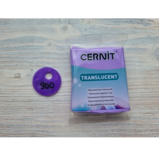 Cernit Translucent oven-bake polymer clay, violet, Nr. 900, 56 gr