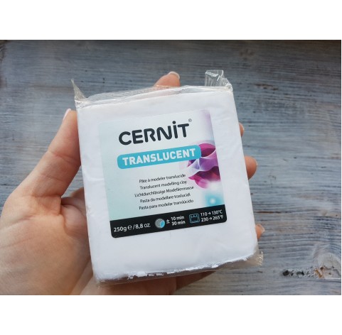 Cernit Translucent oven-bake polymer clay, white, Nr. 005, 250 gr