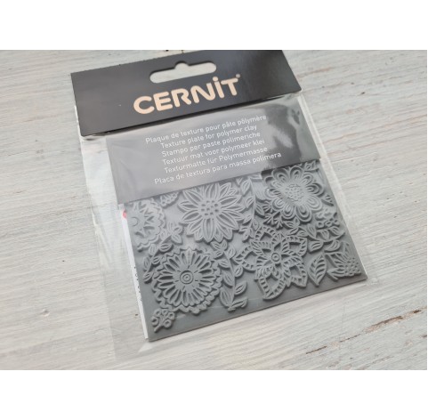 Cernit texture plate for polymer clay, Blossoms, 9*9 cm