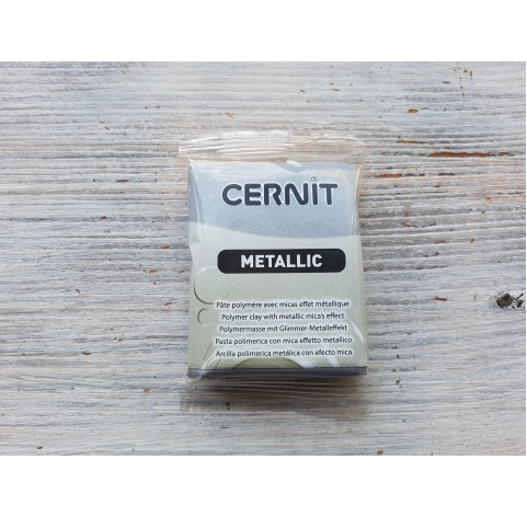 Cernit Metallic oven-bake polymer clay, silver, Nr. 080, 56 gr