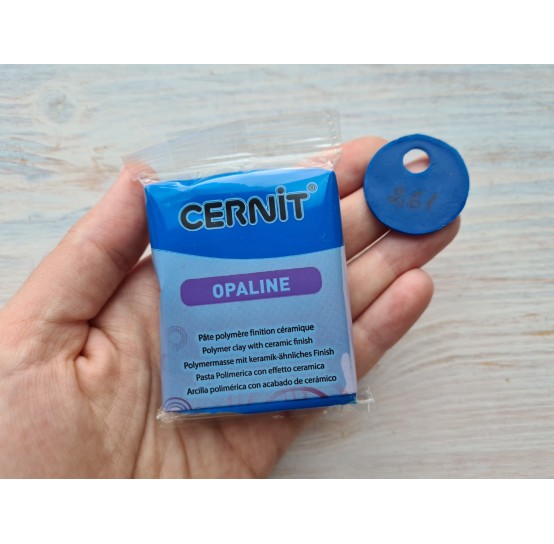 Cernit Opaline oven-bake polymer clay, primary blue, Nr. 261, 56 gr