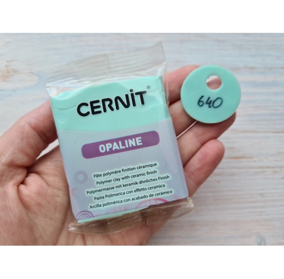 Cernit Opaline oven-bake polymer clay, mint green, Nr. 640, 56 gr