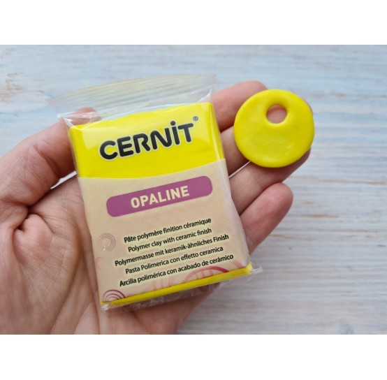 Cernit Opaline oven-bake polymer clay, primary yellow, Nr. 717, 56 gr