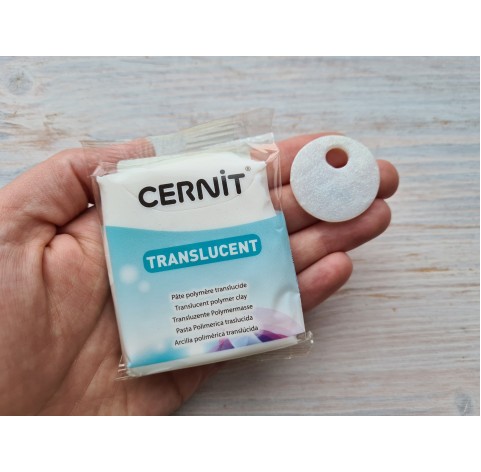Cernit Translucent oven-bake polymer clay, glitter white, Nr. 010, 56 gr