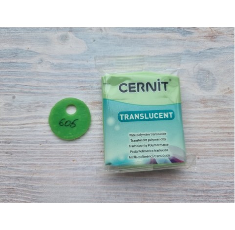 Cernit Translucent oven-bake polymer clay, lime green, Nr. 605, 56 gr