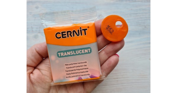 Cernit Translucent oven-bake polymer clay, orange, Nr. 752, 56 gr