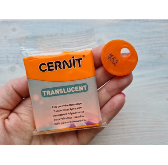 Cernit Translucent oven-bake polymer clay, orange, Nr. 752, 56 gr