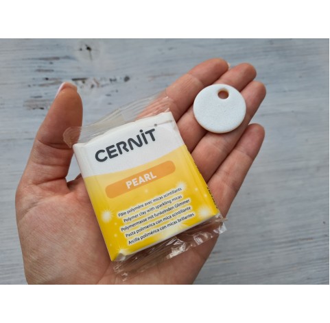 Cernit Pearl oven-bake polymer clay, Pearl White, Nr.085, 56 gr