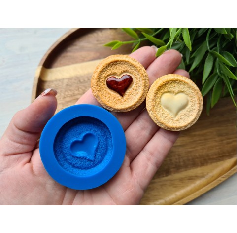 Silicone mold, Full size biscuit, style 47, shortbread, ~ Ø 3.8 cm, H:0.7 cm