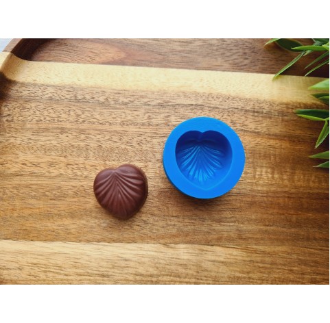 Silicone mold, Chocolate, style 70, heart, ~ 2.8*2.9 cm, H:1.3 cm