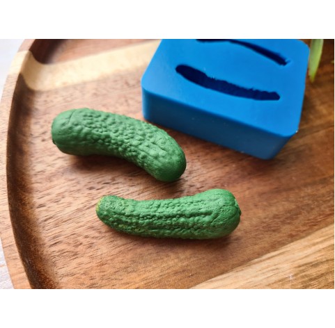 Silicone mold, Cucumber, style 5, 2 elements, ~ 1.7*4.5 cm, 1.4*4.2 cm, H:1.5 cm