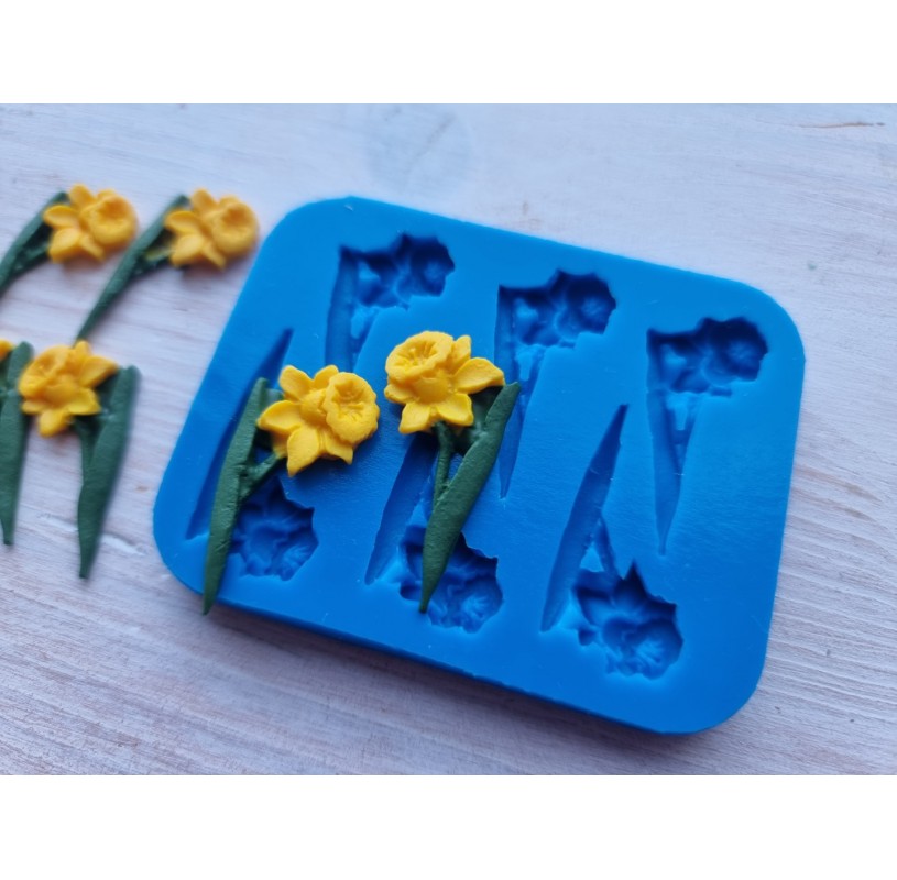 Silicone mold, Set of flowers, 6 pcs., Modeling tools for sculpting leaves  and flowers, for home decor