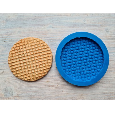 Silicone mold, Waffle, style 5, round, large, ~ Ø 8.6 cm
