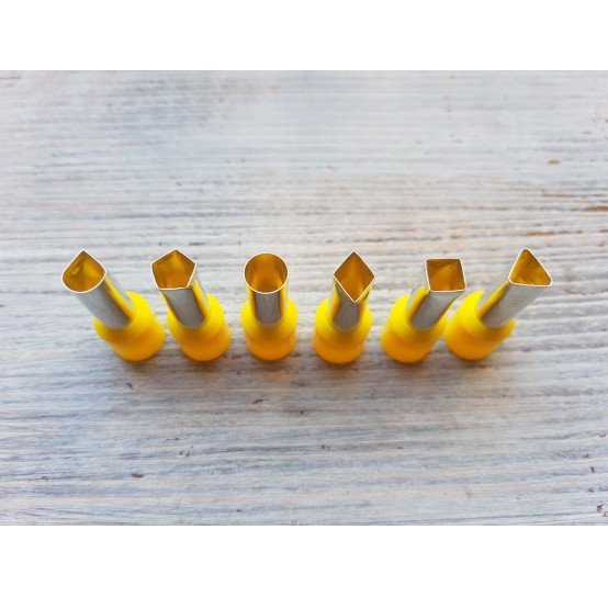 Set of metal cutters, 6 types - Drop, Rhombus, Square, Triangle and Pentagon  ≈0.7cm-0.9cm