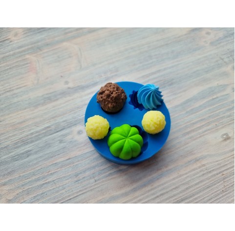 Silicone mold, Set of sweets, 5 pcs., ~ 1.3-2.5 cm