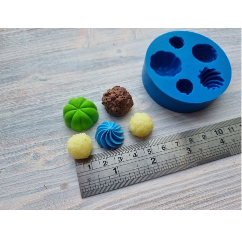 Silicone mold, Set of sweets, 5 pcs., ~ 1.3-2.5 cm