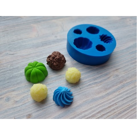 Silicone mold, Set of sweets, 5 pcs., ~ 1.3-2.5 cm