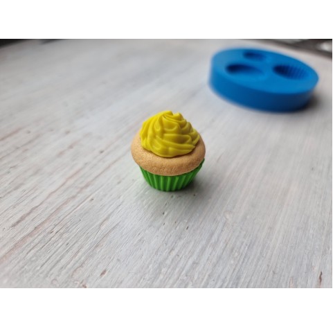 Silicone mold, Set of cupcake with cream, 3 pcs., ~ 1.9-2.3 cm