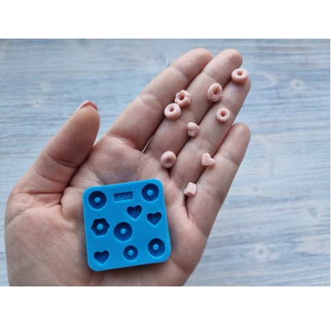 Silicone mold, Set of mini donuts, 9 pcs., ~ 0.6-1 cm