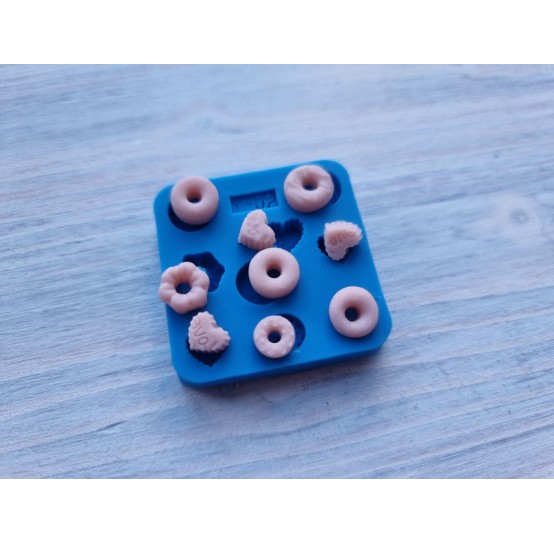 Silicone mold, Set of mini donuts, 9 pcs., ~ 0.6-1 cm