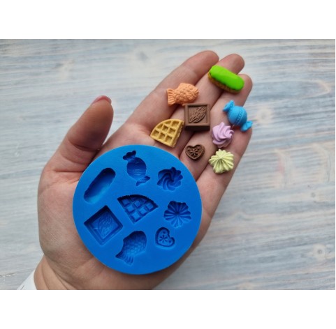 Silicone mold, Set of sweets, 8 pcs., ~ 1.3-2.4 cm
