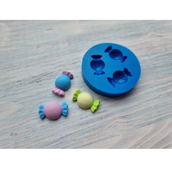 Silicone mold, Candy with ribbon, 3 pcs., ~ 2.3 cm
