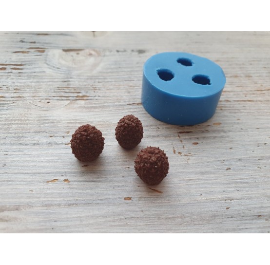 Silicone mold, Mini Pine cone, 3 pcs., ~ Ø 1 cm, H:1.1-1.3 cm