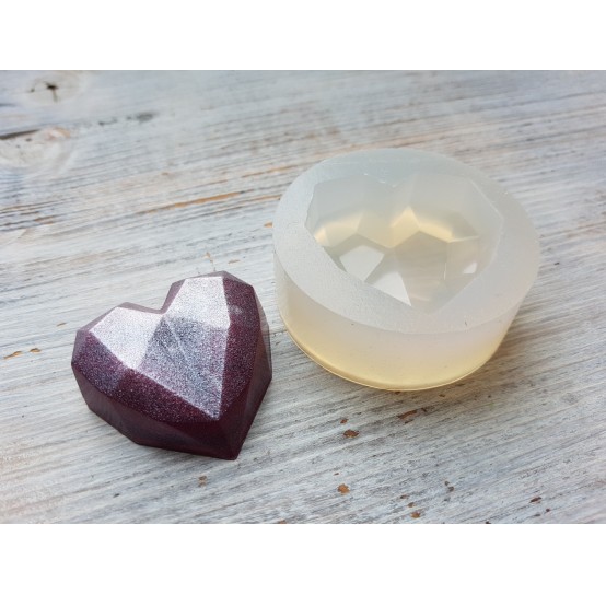 Silicone molds, Heart, style 1, large, ~ 4*4.2 cm, H:1.3 cm