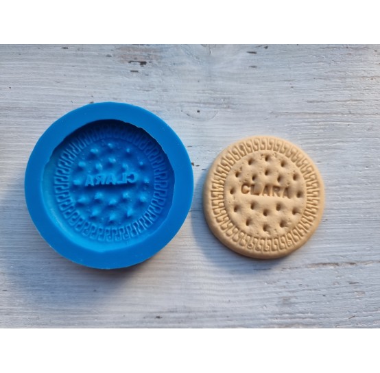 Silicone mold, Biscuit, custom mold (choose up to 5 letters), ~ Ø 6.3 cm