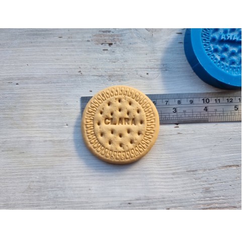 Silicone mold, Biscuit, custom mold (choose up to 5 letters), ~ Ø 6.3 cm