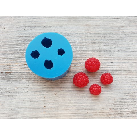 Silicone mold, Handmade raspberry, 4 elements, ~ Ø 0.9-1.3 cm, H:1-1.3 cm