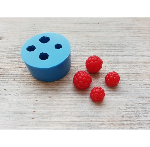 Silicone mold, Handmade raspberry, 4 elements, ~ Ø 0.9-1.3 cm, H:1-1.3 cm