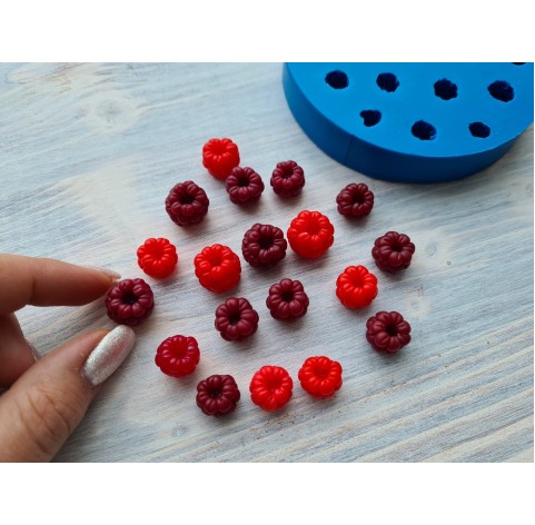 Silicone mold, Handmade raspberry, inverted, M, 19 elements, ~ Ø 1.3-1.5 cm, H:1.1-1.4 cm